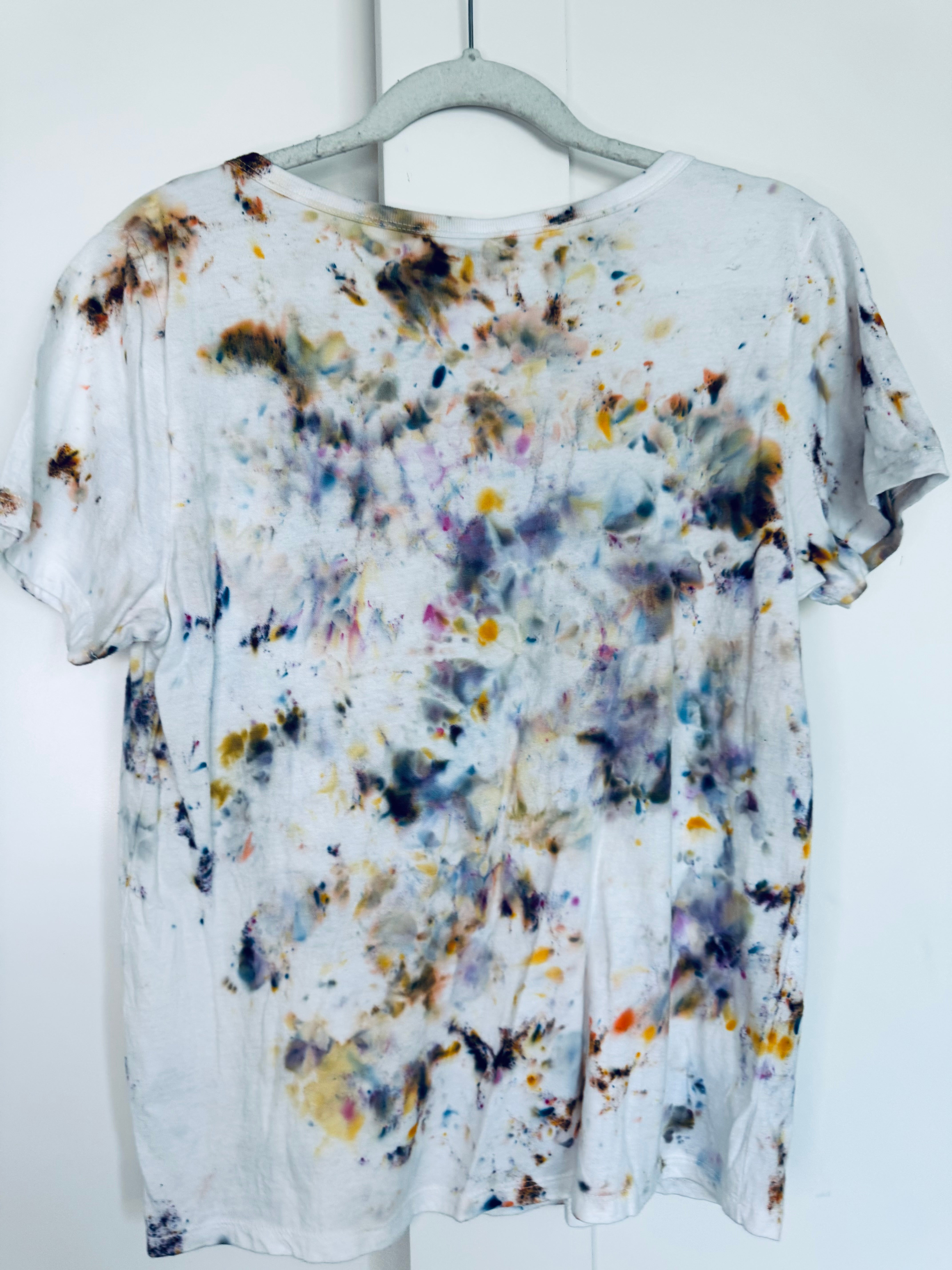 Medium Ice Dye Vintage Soft V-Neck Ladies Tee