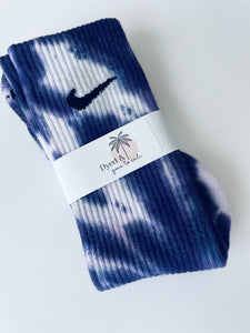 Ltd Ed Deep Purple Tie Dye Nike Socks (Medium)