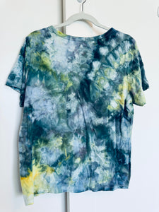 Large Ice Dye Vintage Soft V-Neck Ladies Tee