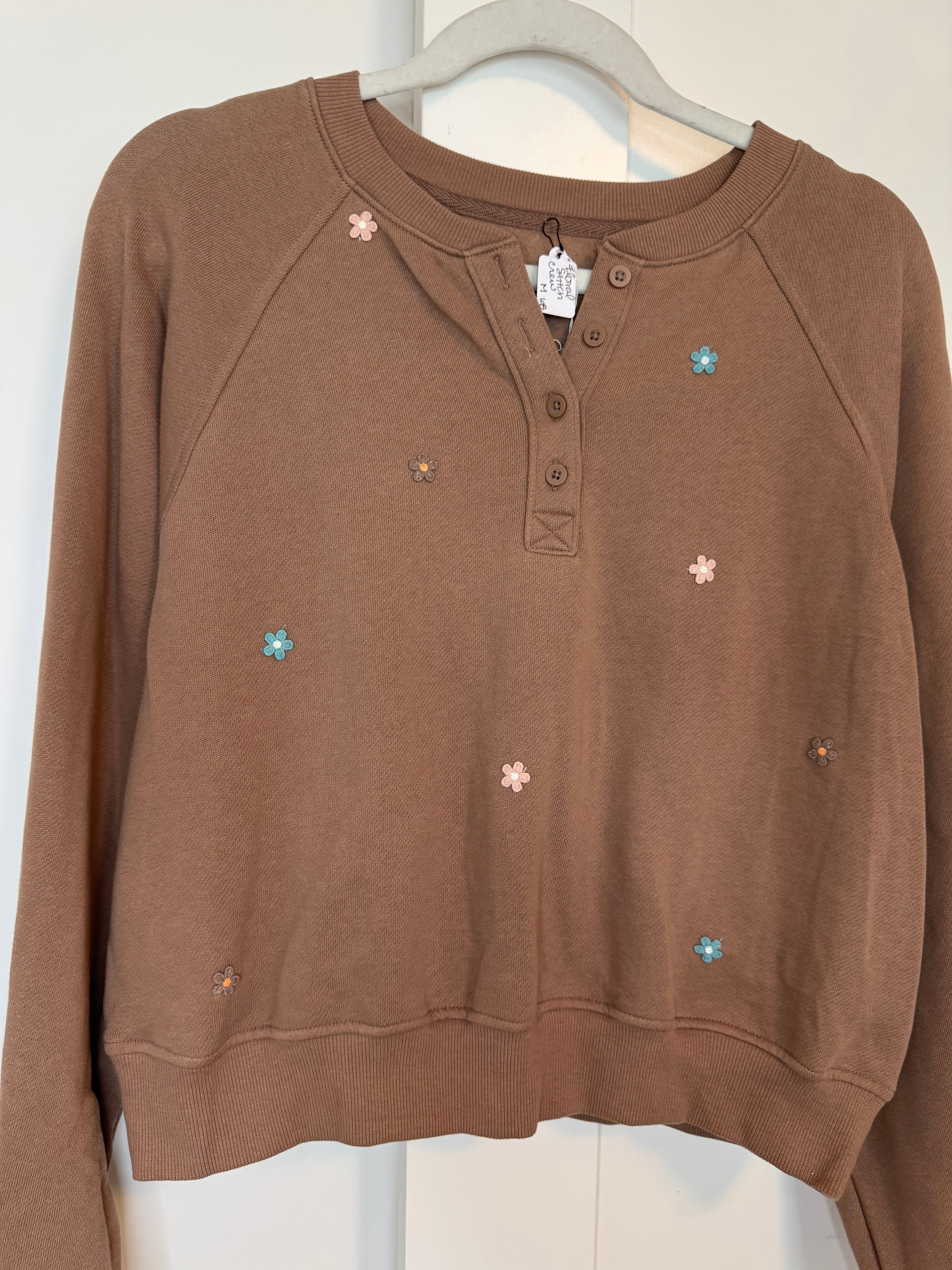 Medium Floral Embellished So Cozy Henley