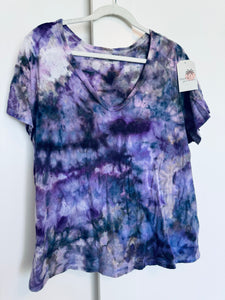 XL Ice Dye Vintage Soft V-Neck Ladies Tee