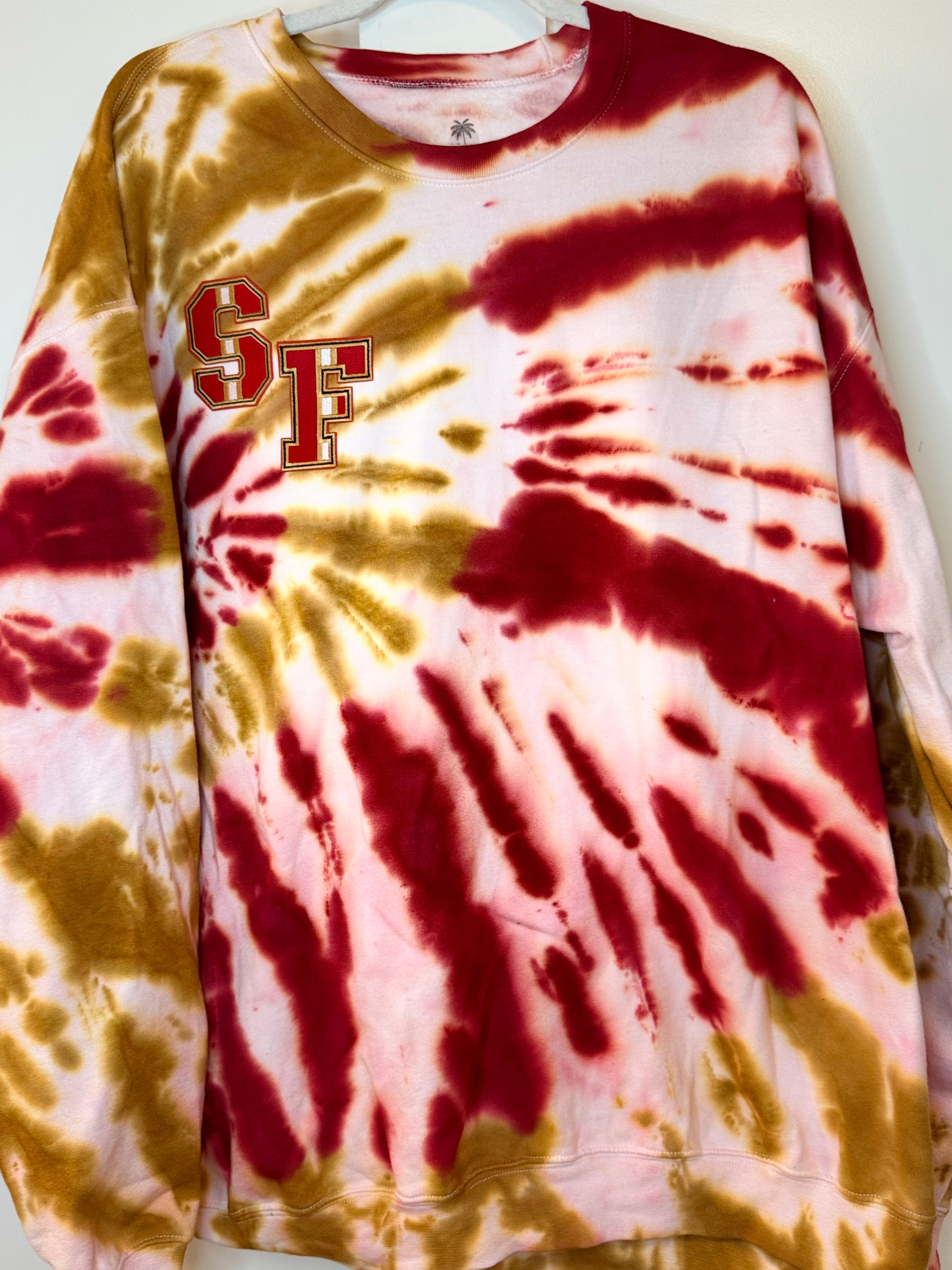 Large SF 49ers Tie Dye Crew