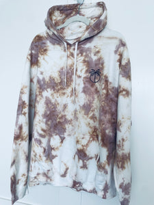 L Palm Embroidered Sand Beige Dyed Hoodie