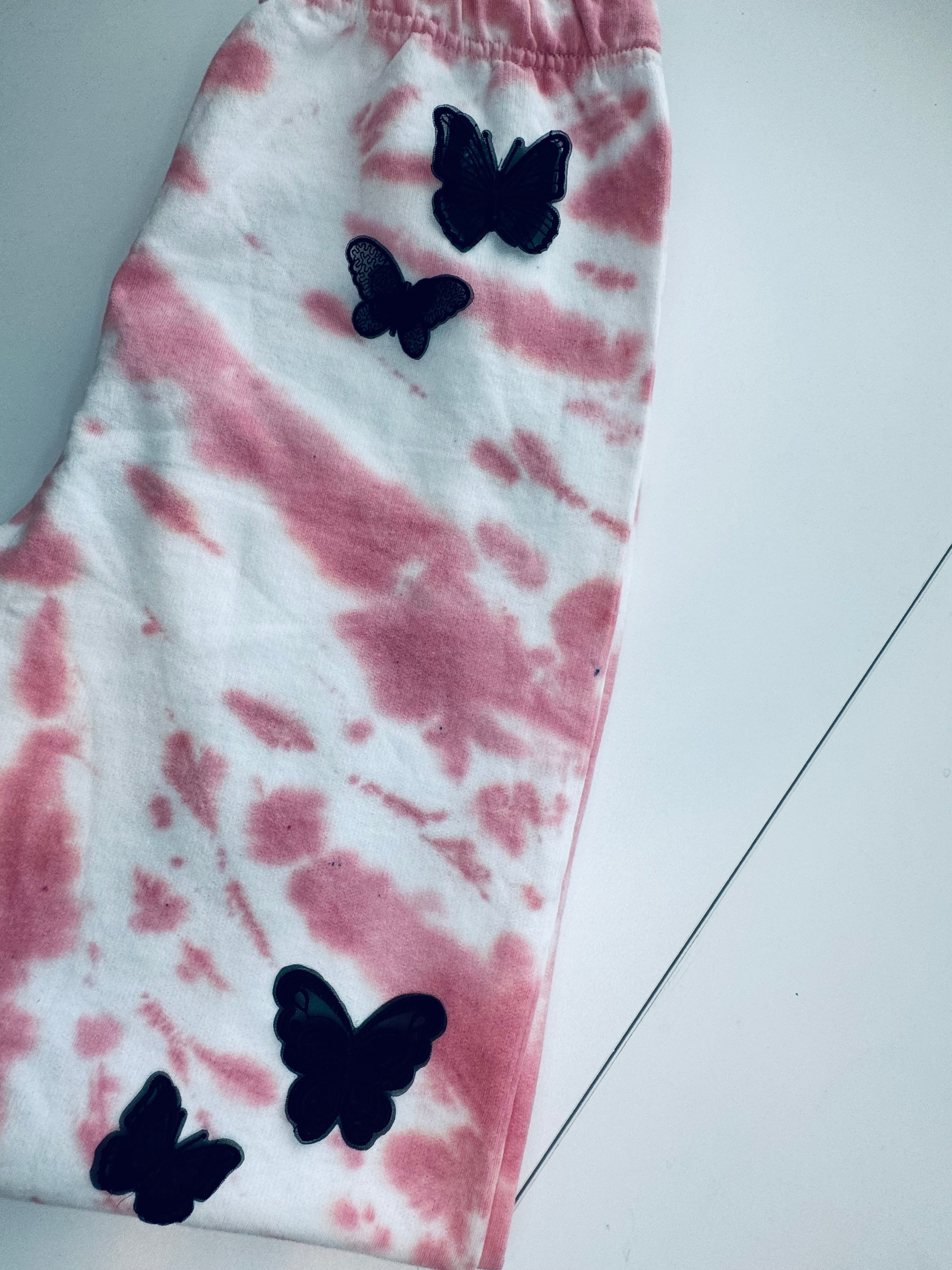 Medium Pink Dye Butterfly Oversized Sweats