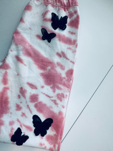 Medium Pink Dye Butterfly Oversized Sweats