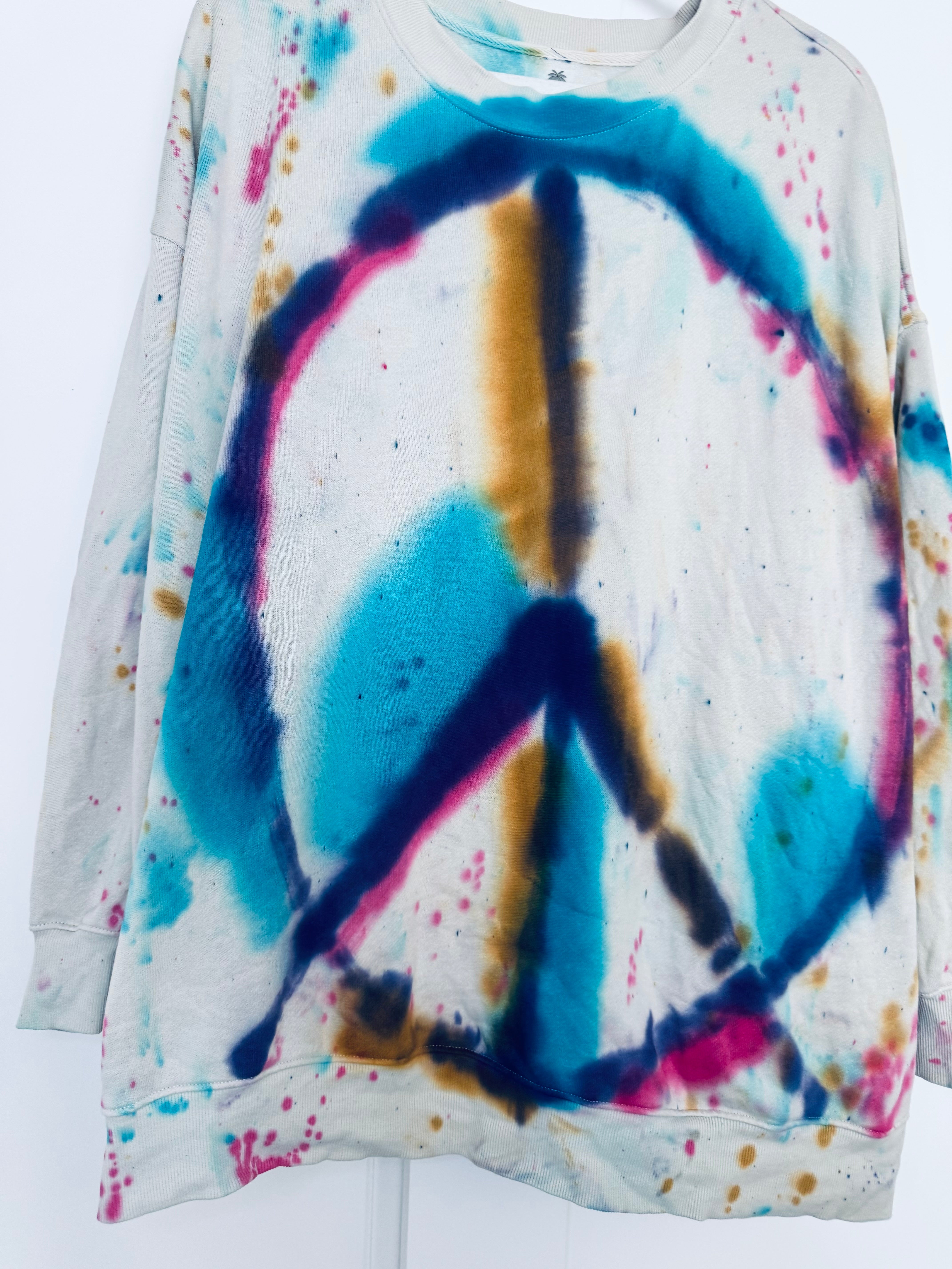 XL Oversized Peace Splatter Crew