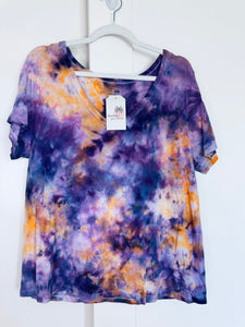 Large Ice Dye Vintage Soft V-Neck Ladies Tee