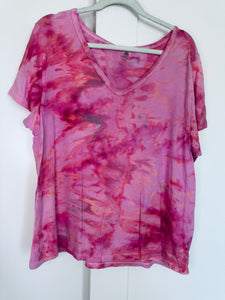 XL Ice Dye Vintage Soft V-Neck Ladies Tee