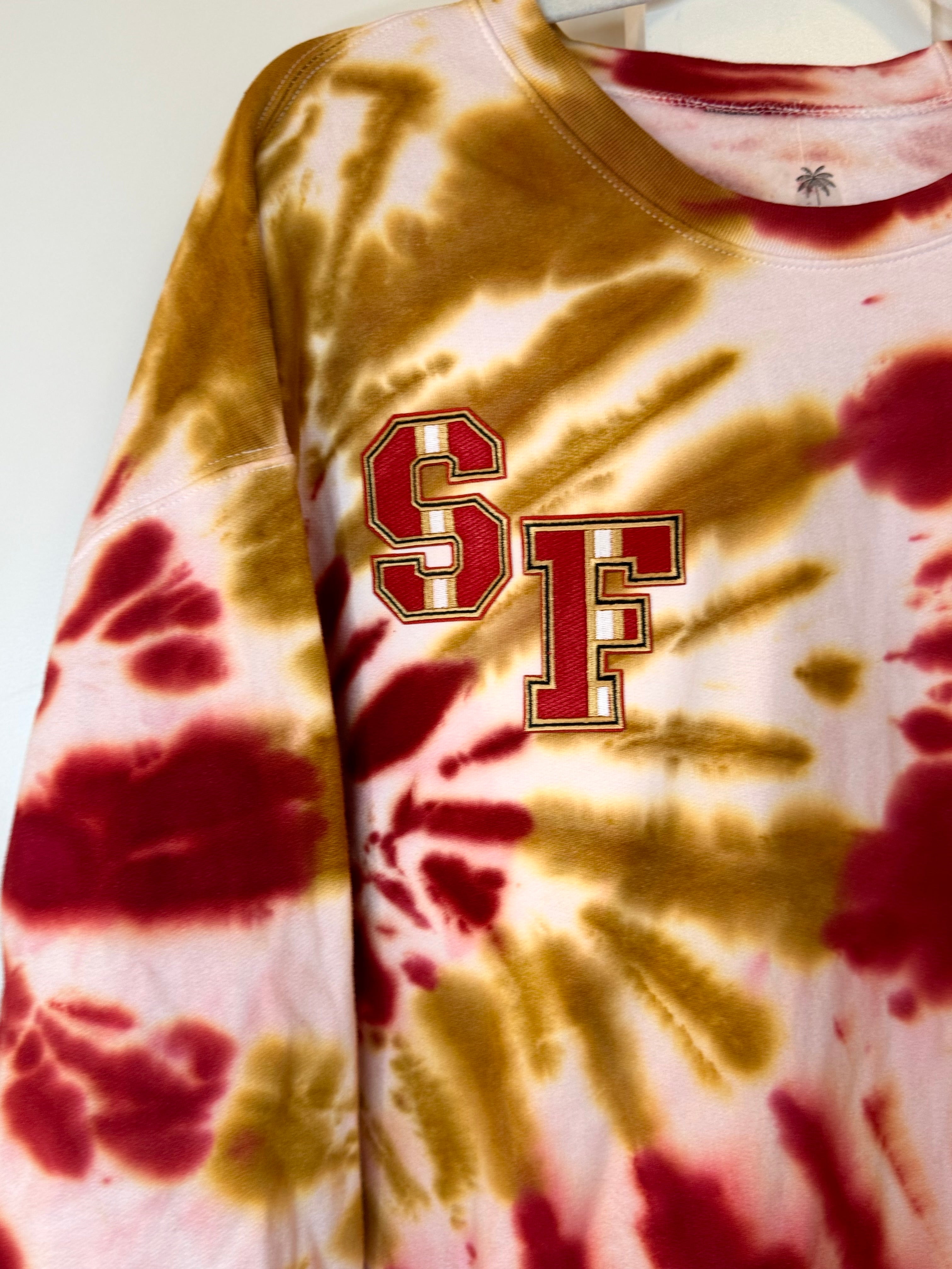 Large SF 49ers Tie Dye Crew