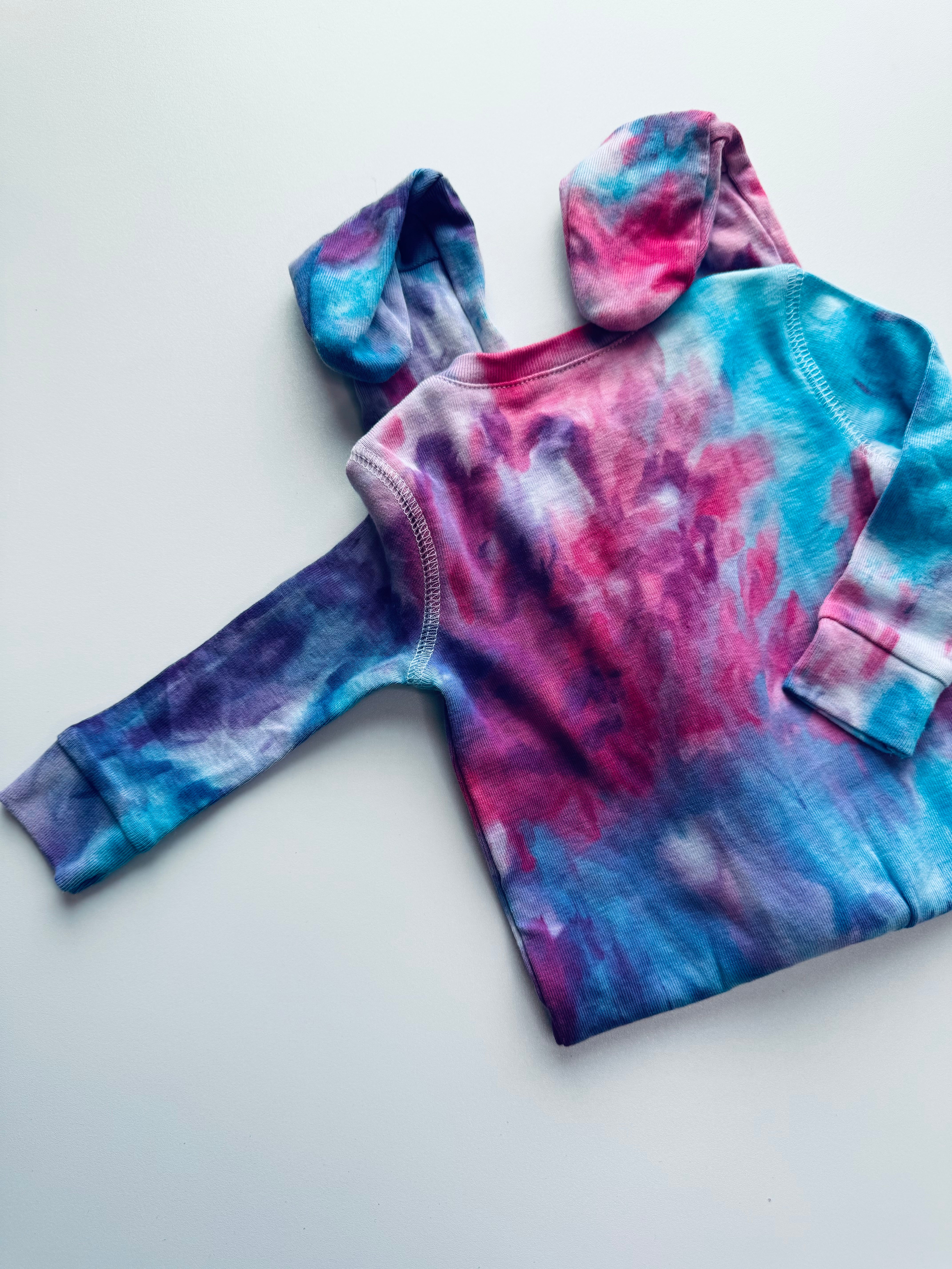 3-6 Month Ice Dye Organic Zip Footie