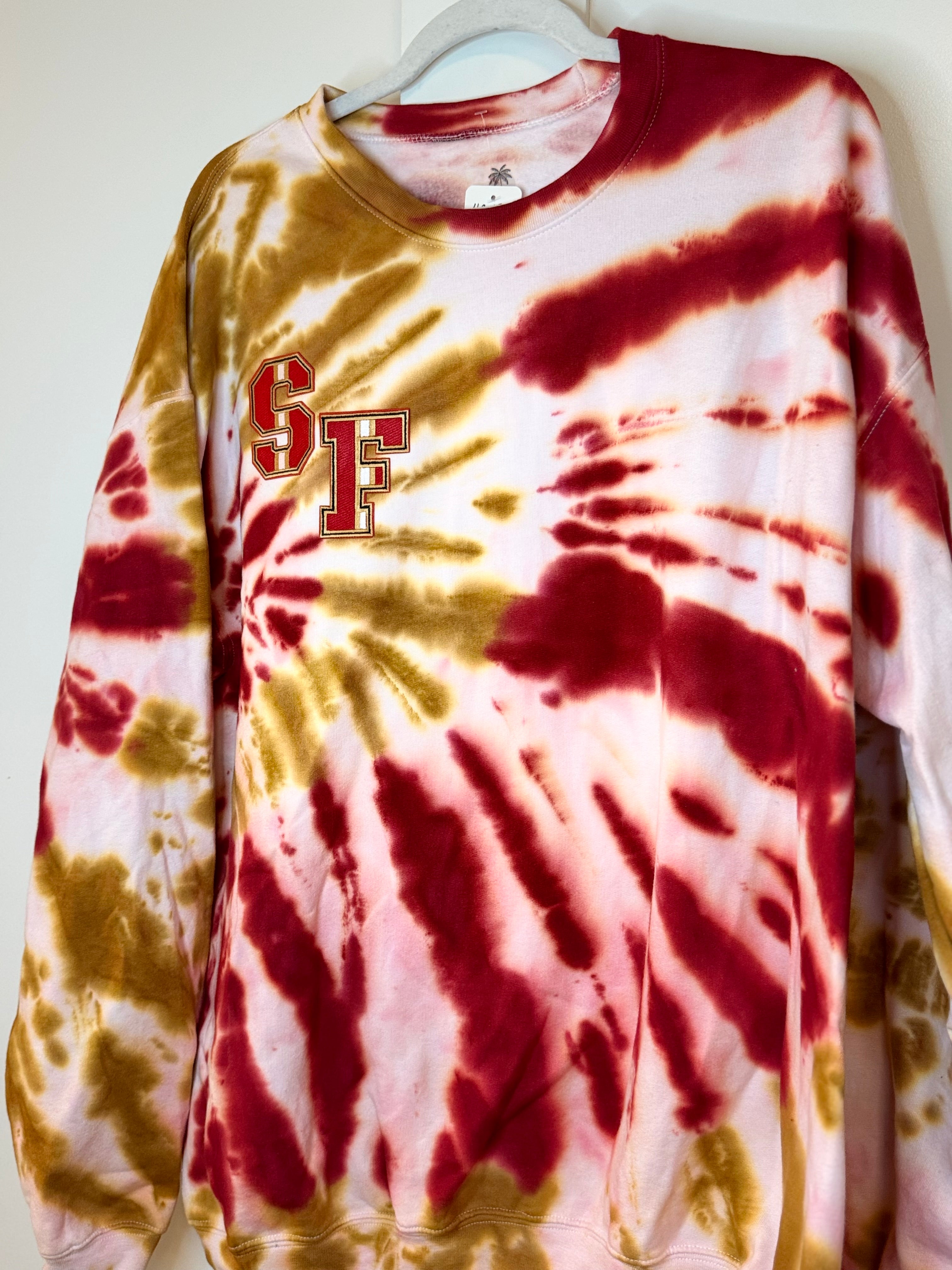 Large SF 49ers Tie Dye Crew