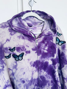 XL Oversized Butterfly Zip Hoodie