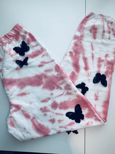 Medium Pink Dye Butterfly Oversized Sweats