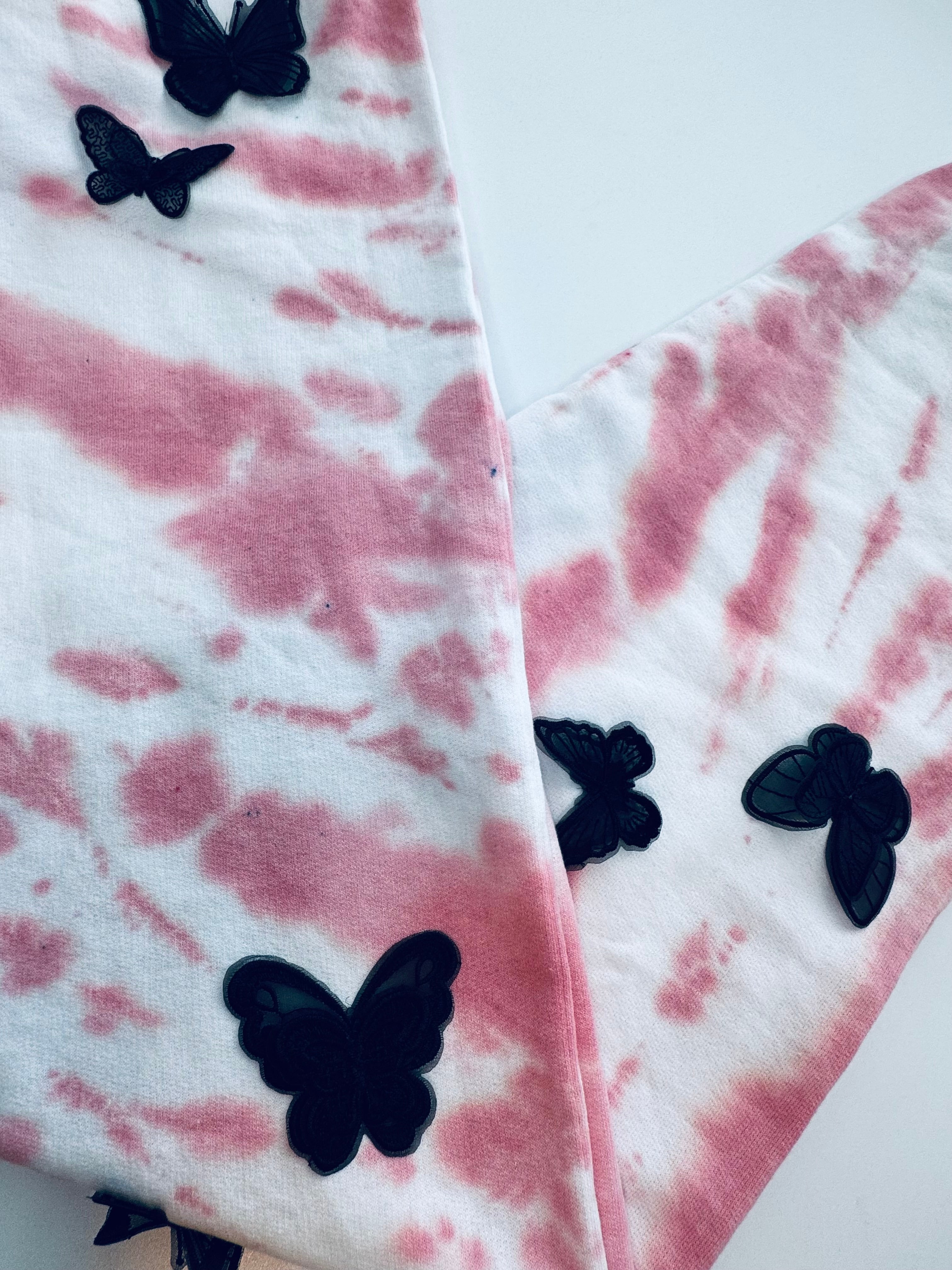 Medium Pink Dye Butterfly Oversized Sweats