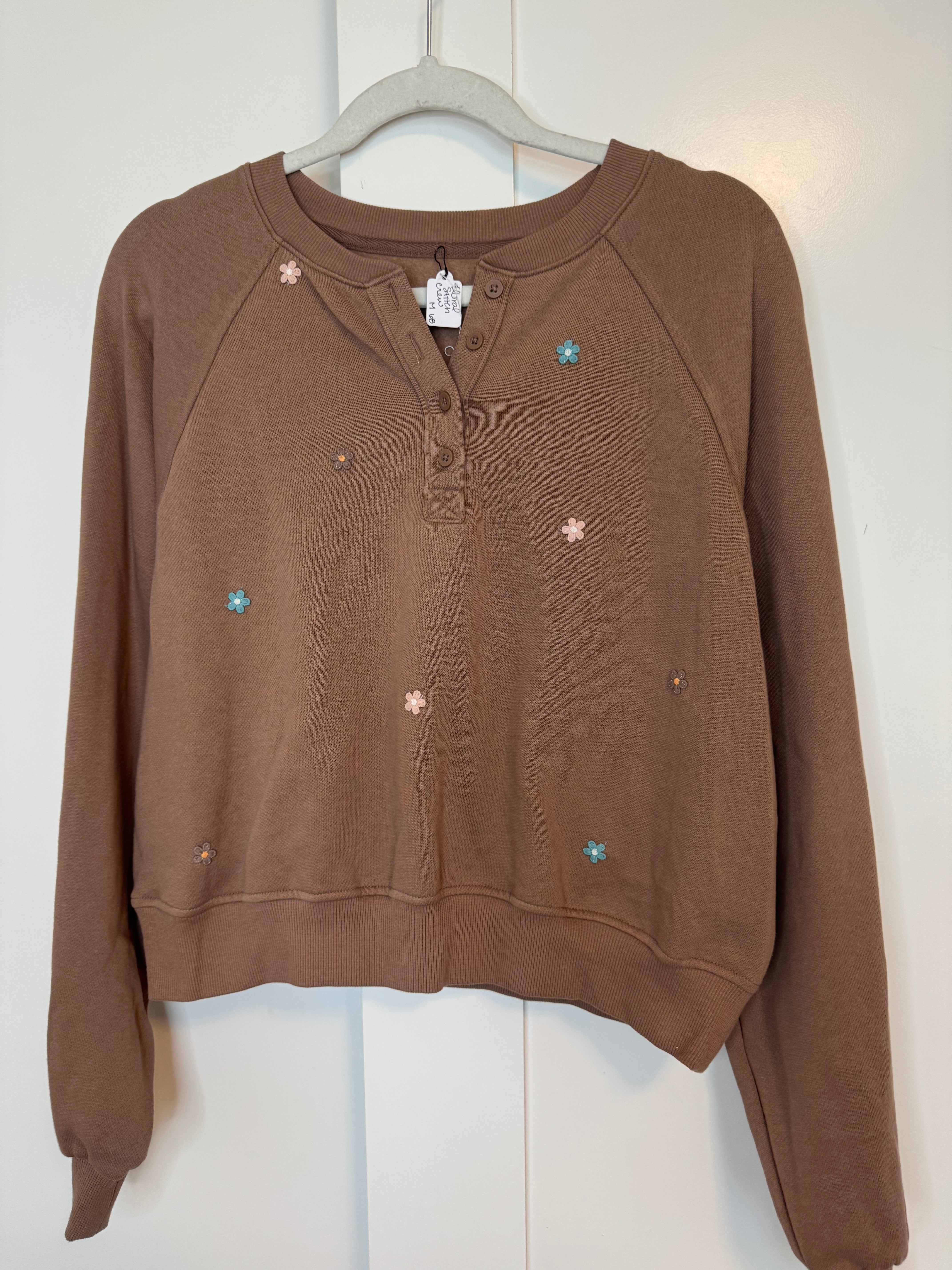 Medium Floral Embellished So Cozy Henley