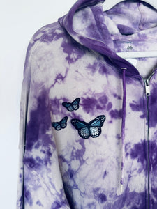 XL Oversized Butterfly Zip Hoodie