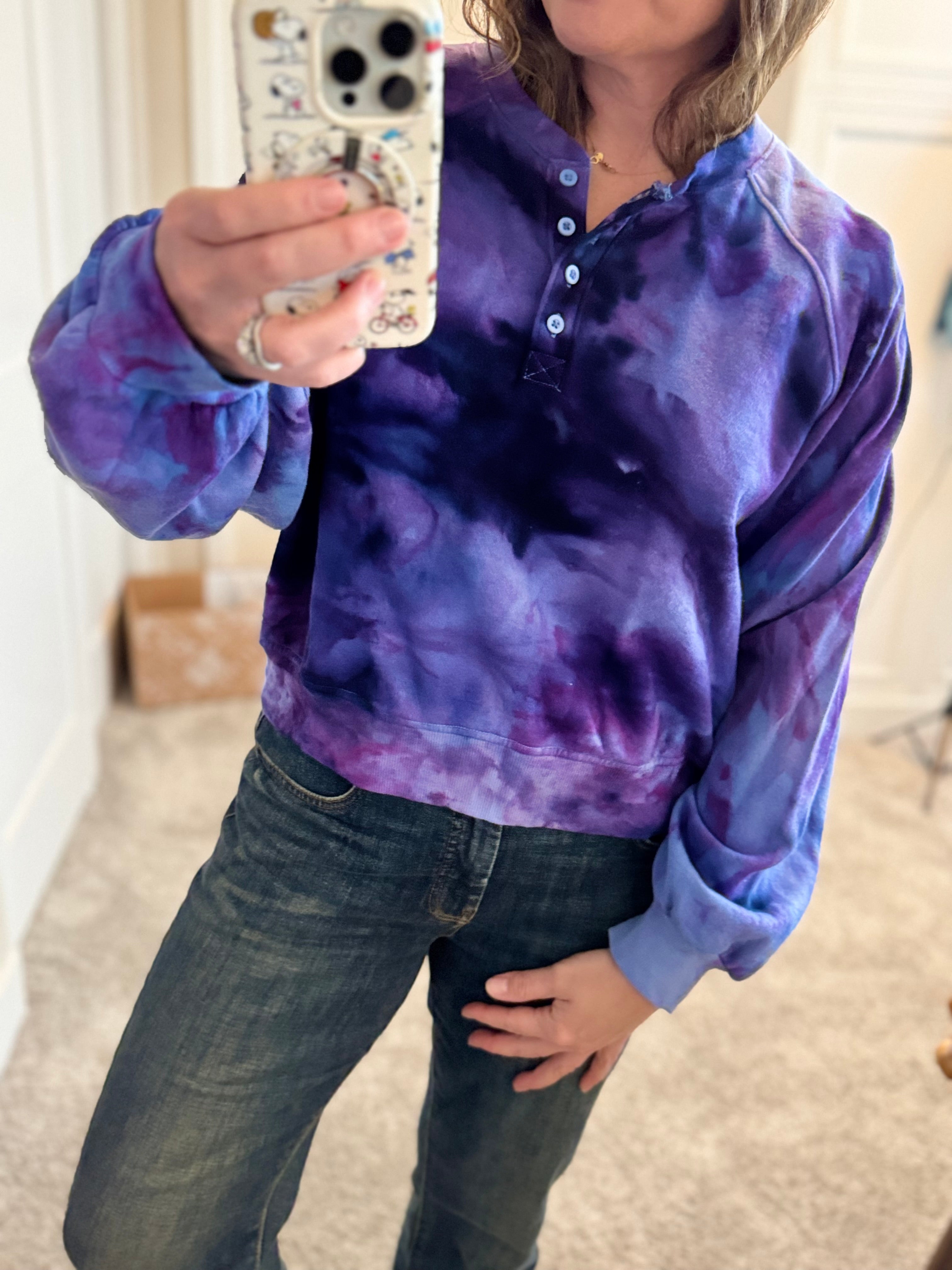 Large Ice Dye So Cozy Henley