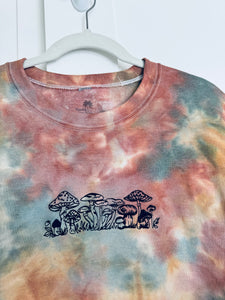 Medium Dyed Embroidered Mushroom Unisex Crew