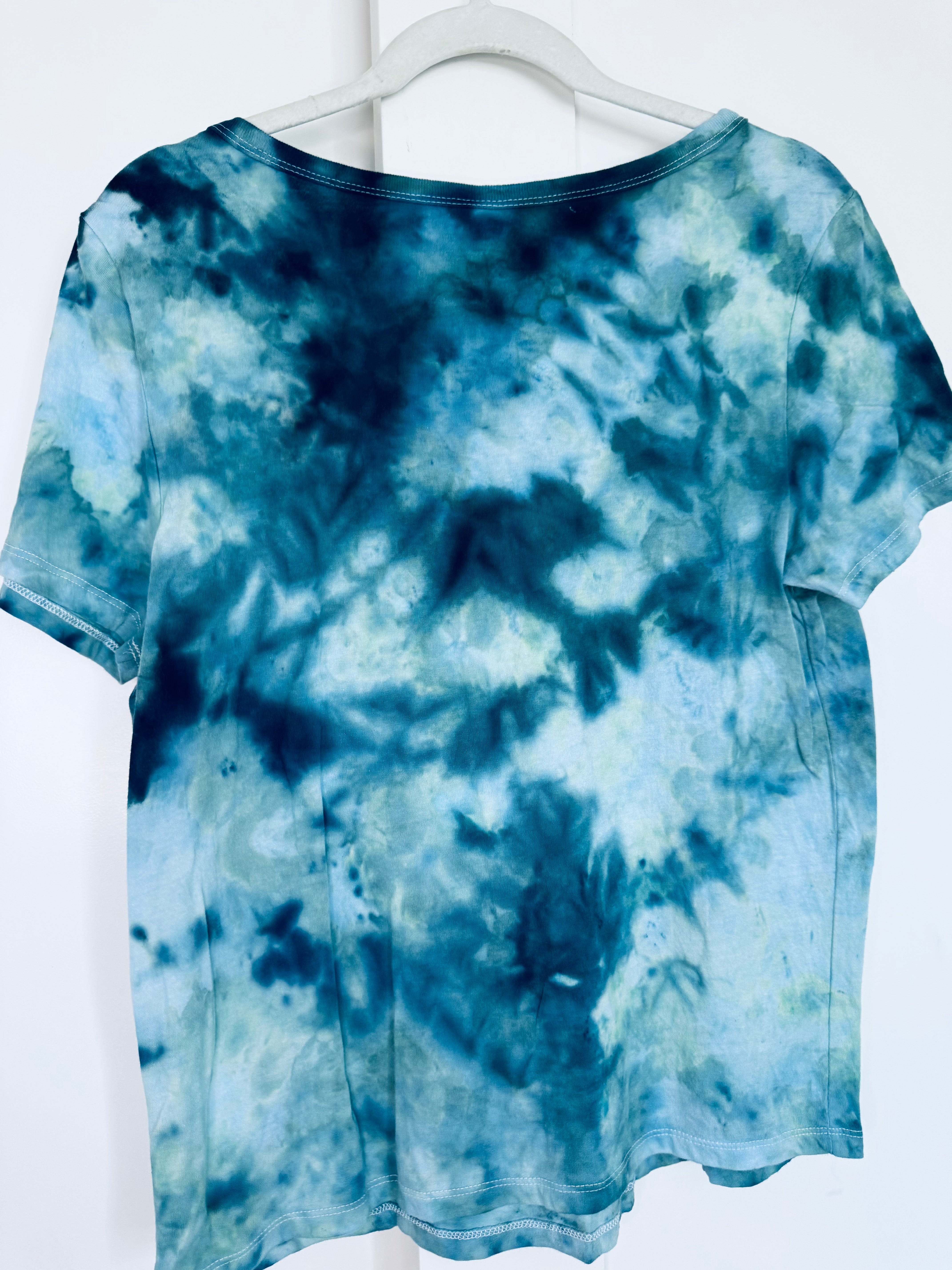 Medium Ice Dye Vintage Soft V-Neck Ladies Tee