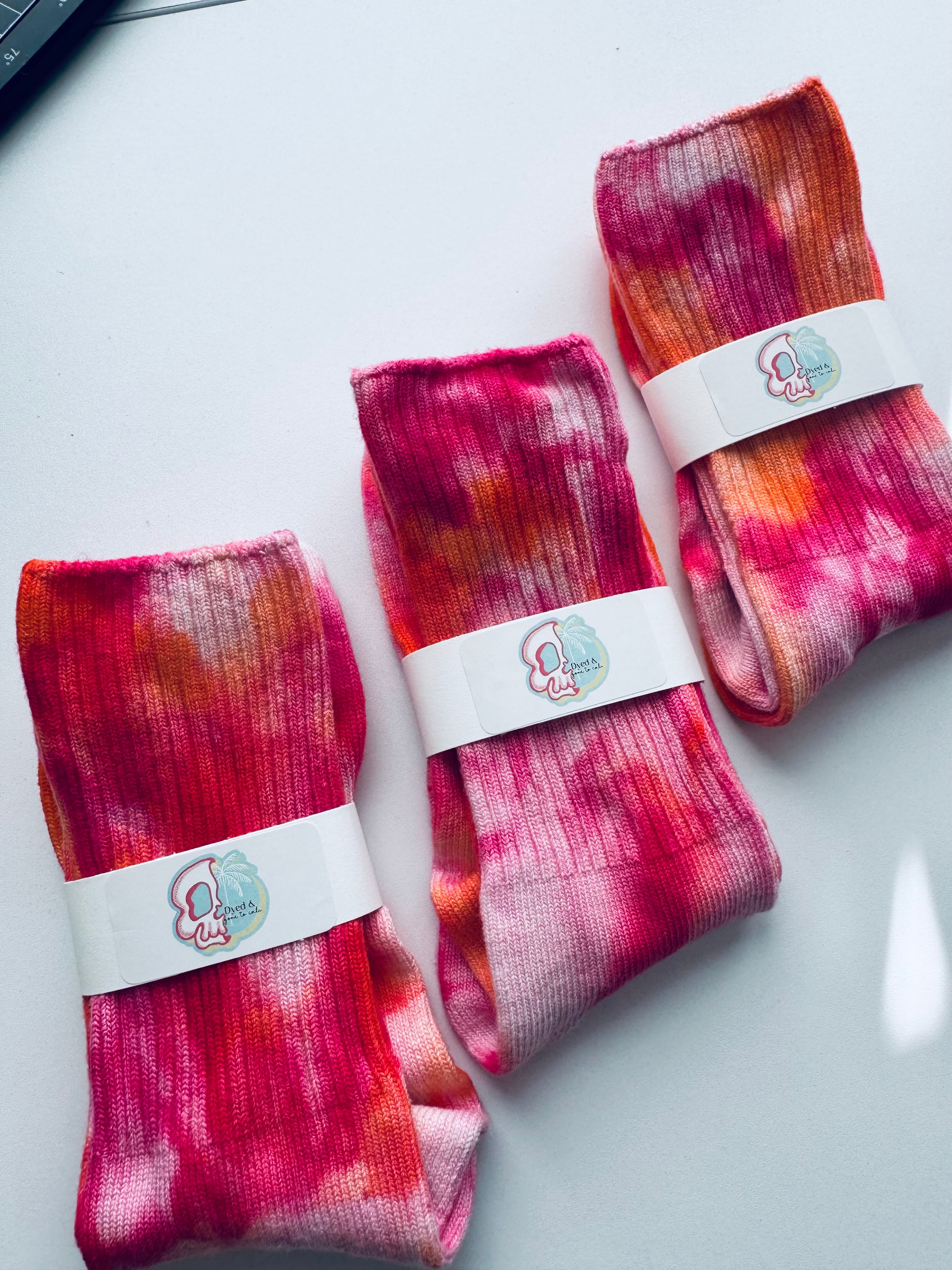 Summer Pop Bamboo Ice Dye Socks Adult One Size