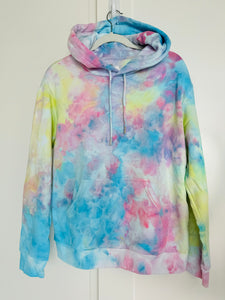 Small Cotton Candy Sky Ice Dye Ladies Hoodie