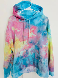 Large Cotton Candy Sky Ice Dye Ladies Hoodie