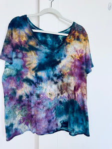 XL Ice Dye Vintage Soft V-Neck Ladies Tee