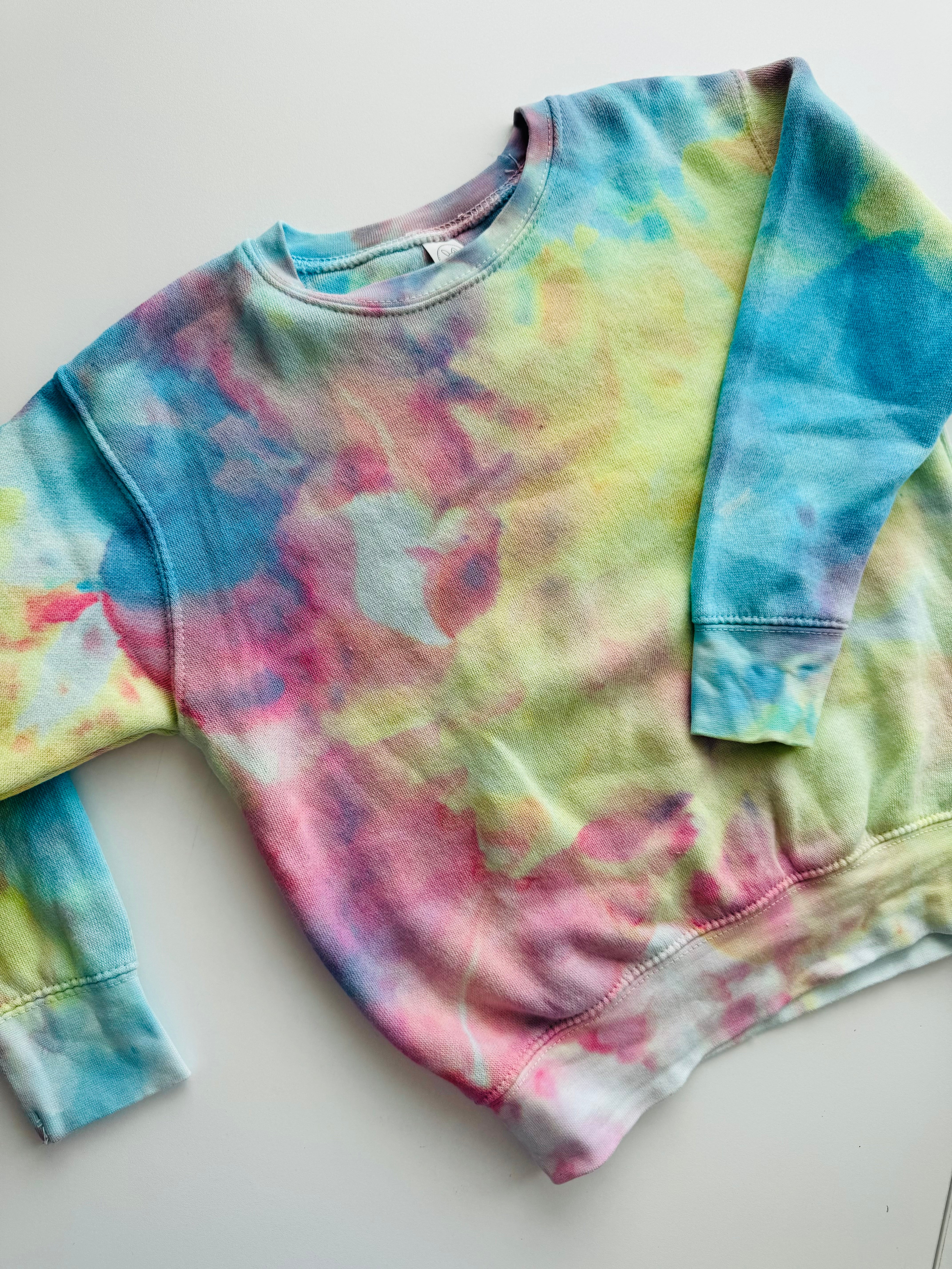 4T Toddler Ice Dye Crew