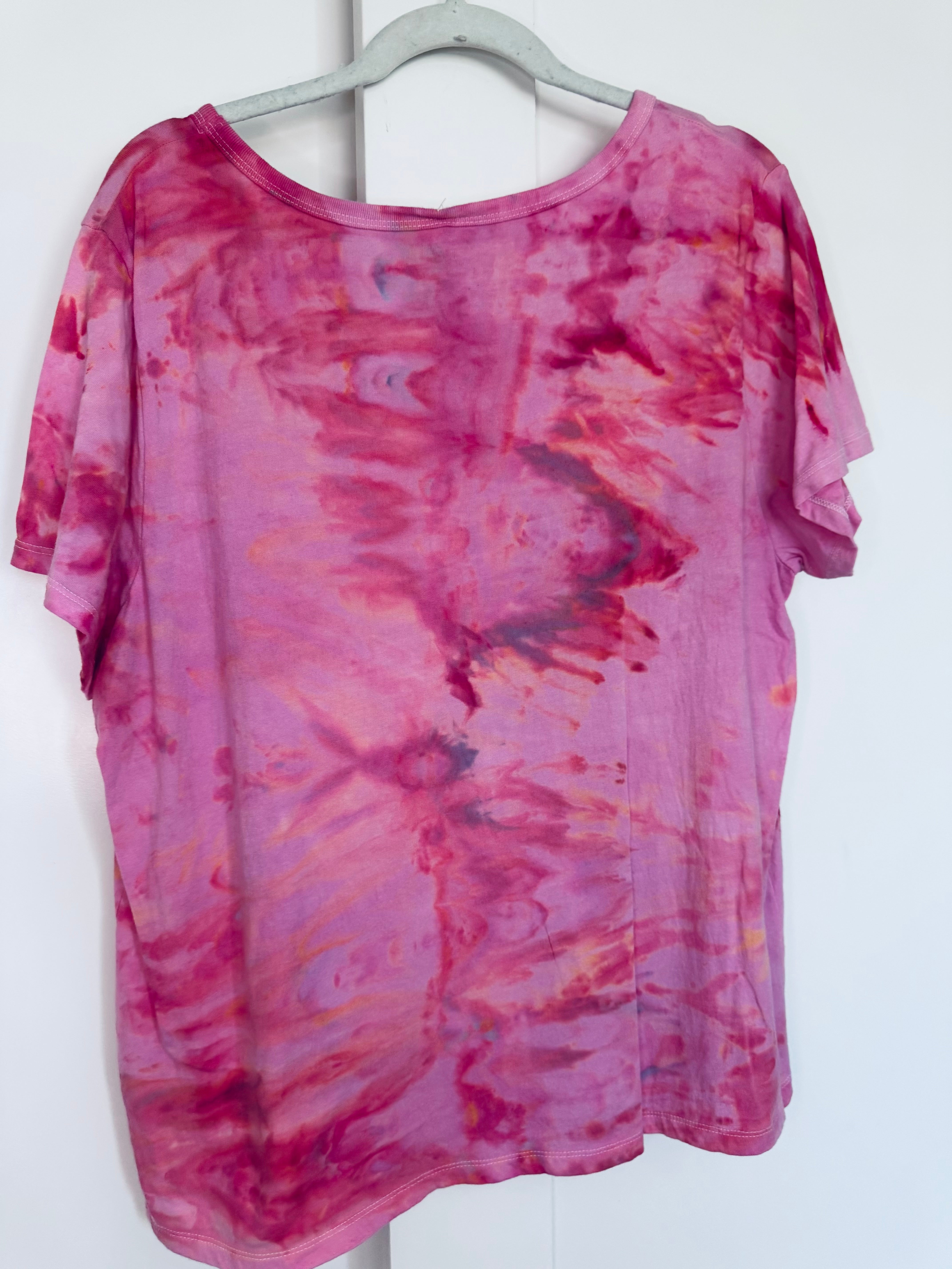 XL Ice Dye Vintage Soft V-Neck Ladies Tee