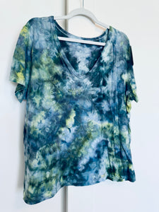 XL Ice Dye Vintage Soft V-Neck Ladies Tee