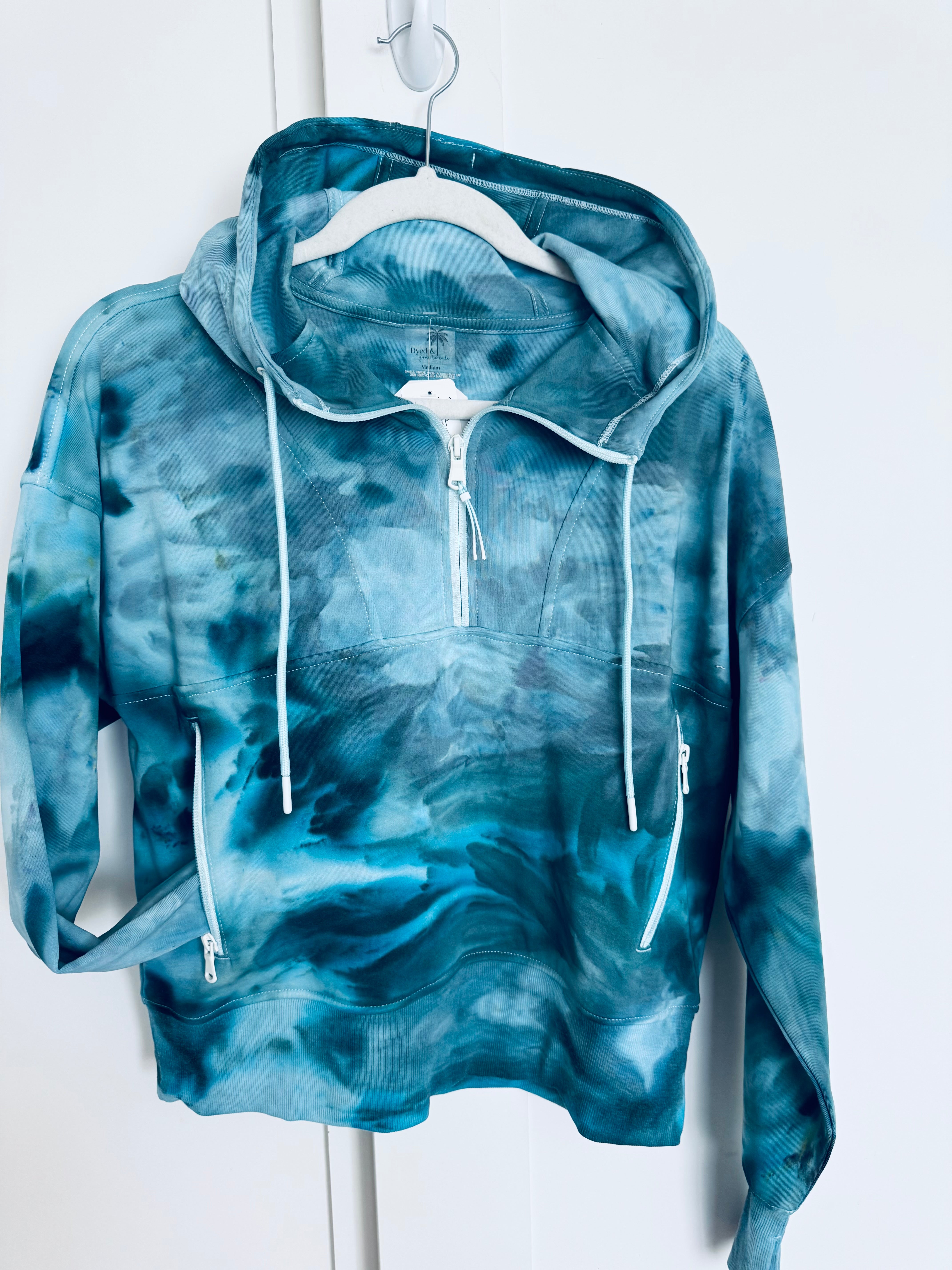 Medium Ice Dye 1/2 Zip Hoodie