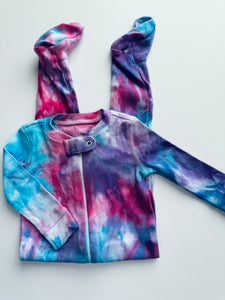 3-6 Month Ice Dye Organic Zip Footie