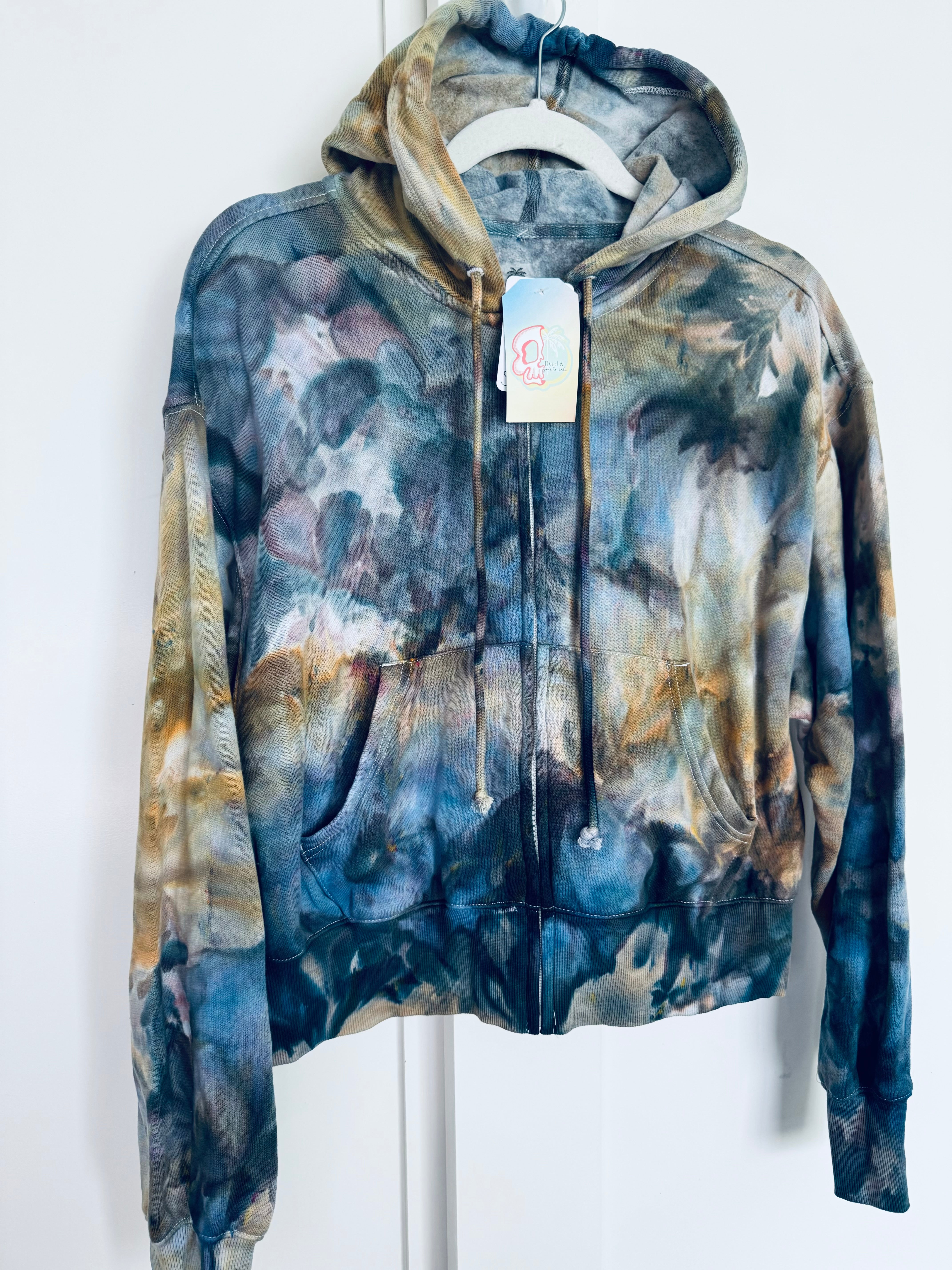 Small Dyed Zip Up Hoodie