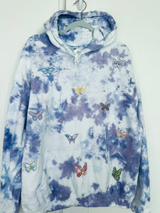 XL Butterfly Patchwork Unisex Dyed Hoodie