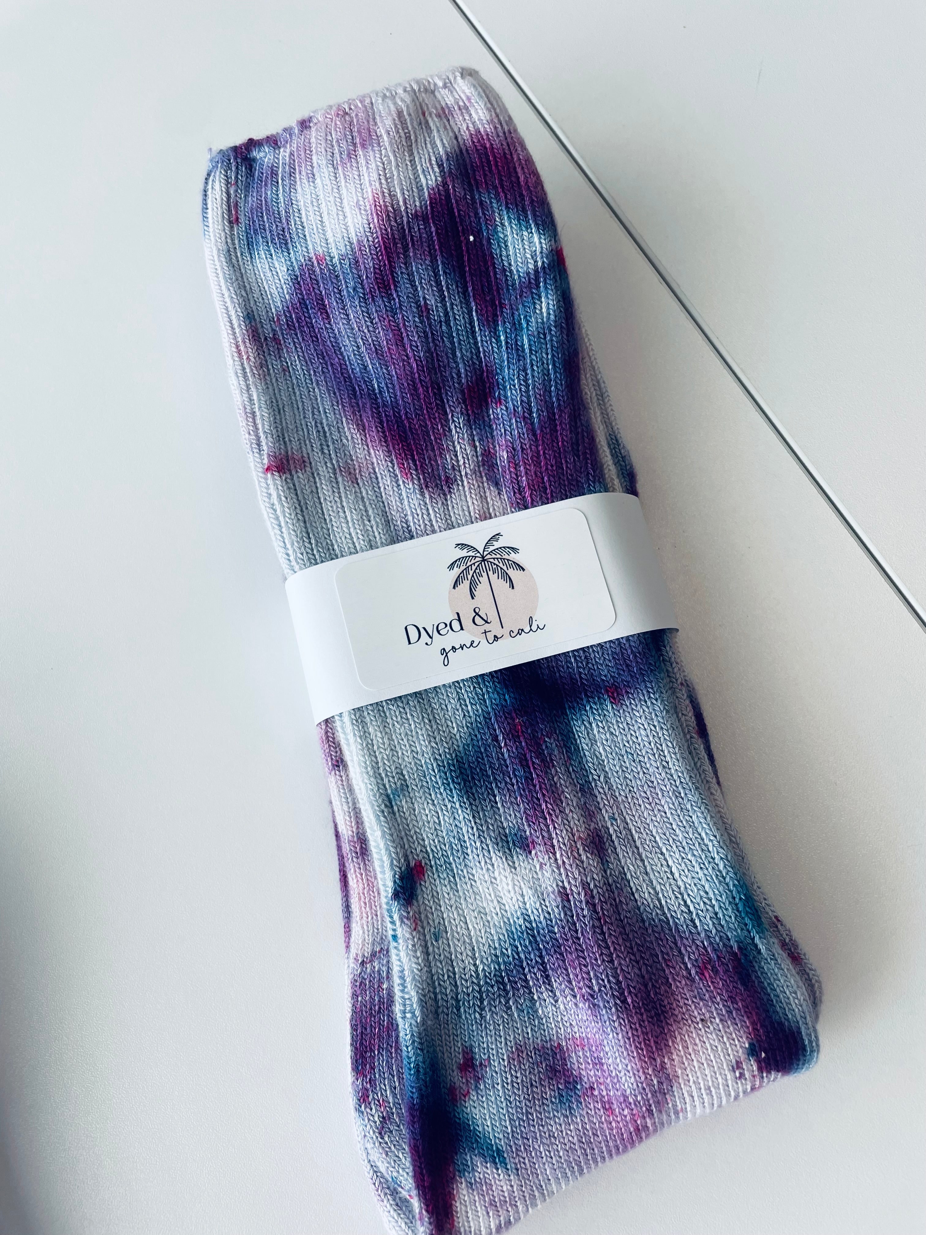 Iced Purple Bamboo Tie Dye Socks