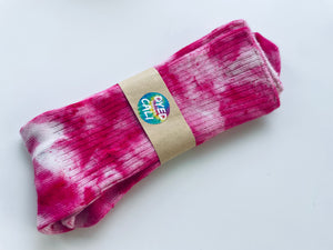 Hot Pink Bamboo Tie Dye Socks One Size