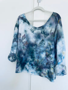 Stormy Slouchie Tie Dye Cropped Pullover Large