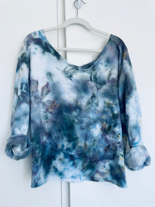 Stormy Slouchie Tie Dye Cropped Pullover Large